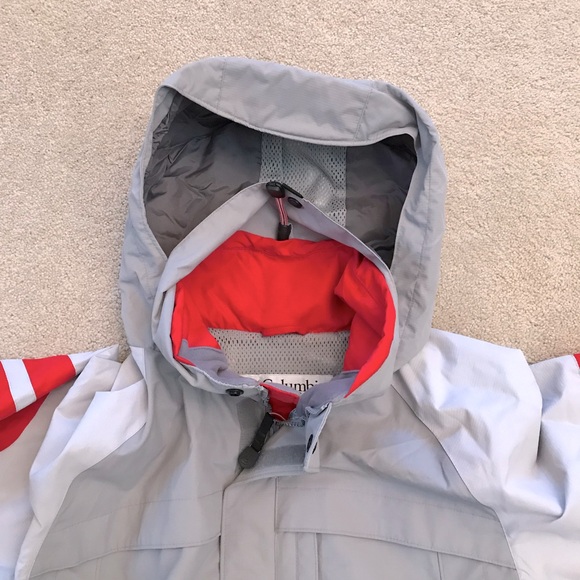 Columbia Mens Snow Ski Jacket Size Large Grey Hood Pockets Vented Outerwear - Picture 6 of 13